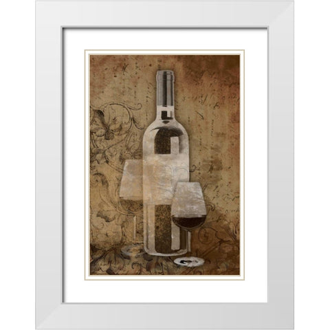 Wine White Modern Wood Framed Art Print with Double Matting by Grey, Jace