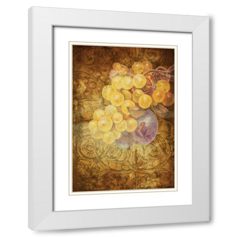 Grapes D White Modern Wood Framed Art Print with Double Matting by Grey, Jace