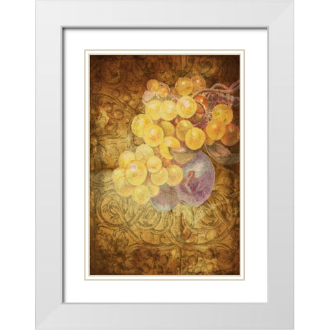 Grapes D White Modern Wood Framed Art Print with Double Matting by Grey, Jace