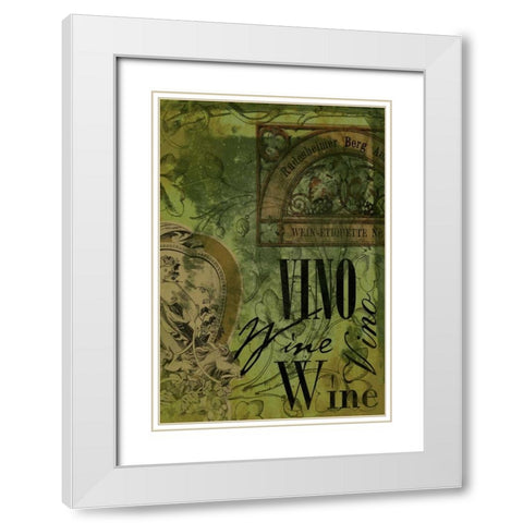 Vino White Modern Wood Framed Art Print with Double Matting by Grey, Jace