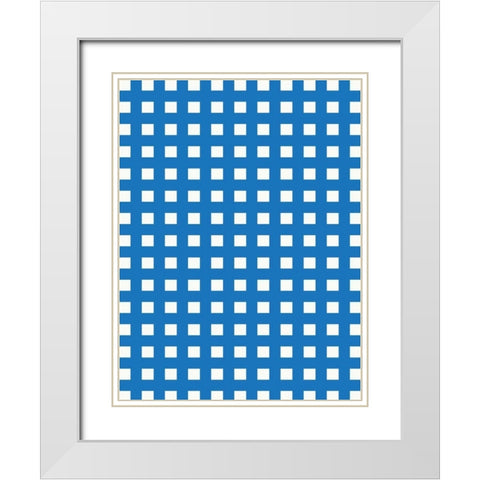 Patterns Blue White Modern Wood Framed Art Print with Double Matting by Grey, Jace