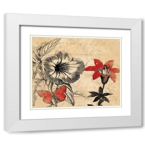 Wisdom Floral No  World White Modern Wood Framed Art Print with Double Matting by Grey, Jace
