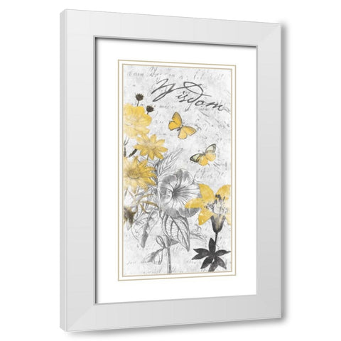 Wisdom Floral White Modern Wood Framed Art Print with Double Matting by Grey, Jace