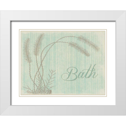 Bath B White Modern Wood Framed Art Print with Double Matting by Grey, Jace