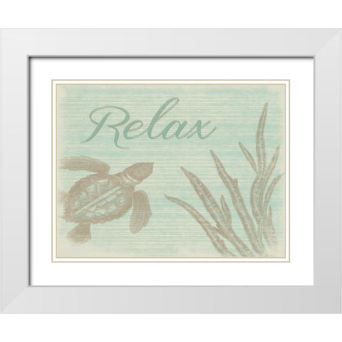 Relax C White Modern Wood Framed Art Print with Double Matting by Grey, Jace