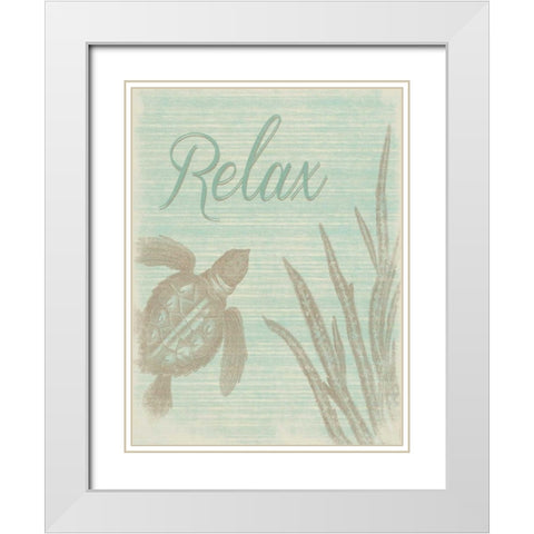 Relax White Modern Wood Framed Art Print with Double Matting by Grey, Jace