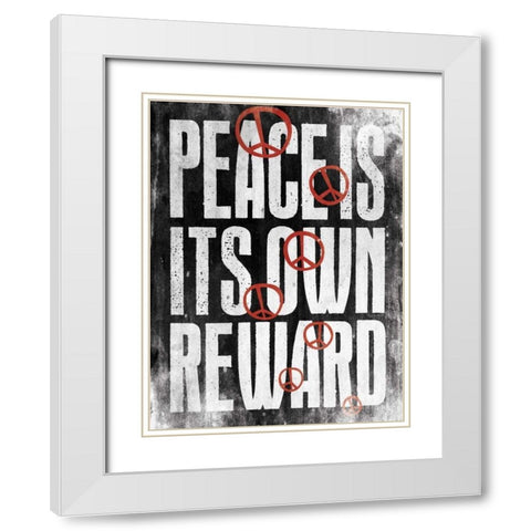 Peace G White Modern Wood Framed Art Print with Double Matting by Grey, Jace