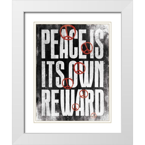 Peace G White Modern Wood Framed Art Print with Double Matting by Grey, Jace