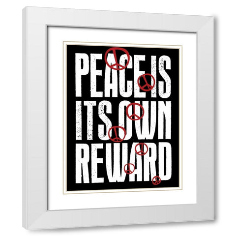 Peace H White Modern Wood Framed Art Print with Double Matting by Grey, Jace