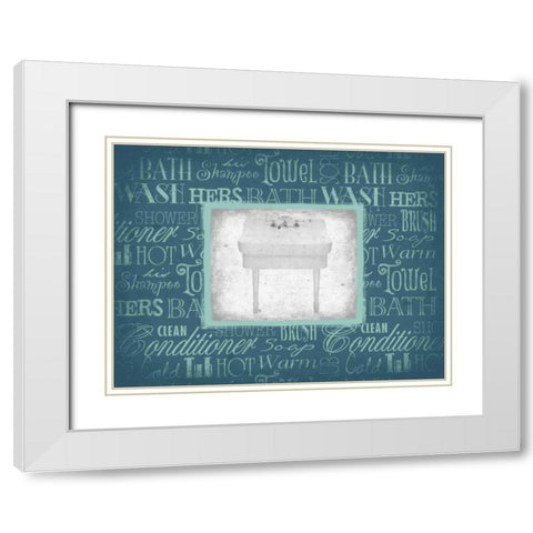 Sink White Modern Wood Framed Art Print with Double Matting by Grey, Jace