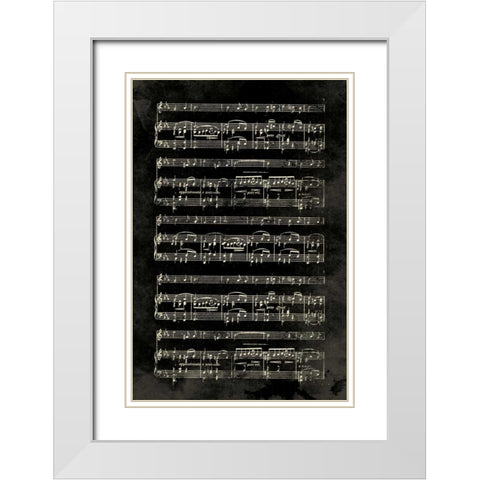 Music Sheet Black White Modern Wood Framed Art Print with Double Matting by Grey, Jace