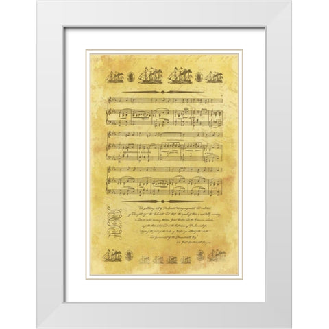 Music Sheet White Modern Wood Framed Art Print with Double Matting by Grey, Jace