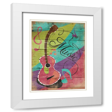 Music White Modern Wood Framed Art Print with Double Matting by Grey, Jace