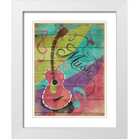 Music White Modern Wood Framed Art Print with Double Matting by Grey, Jace