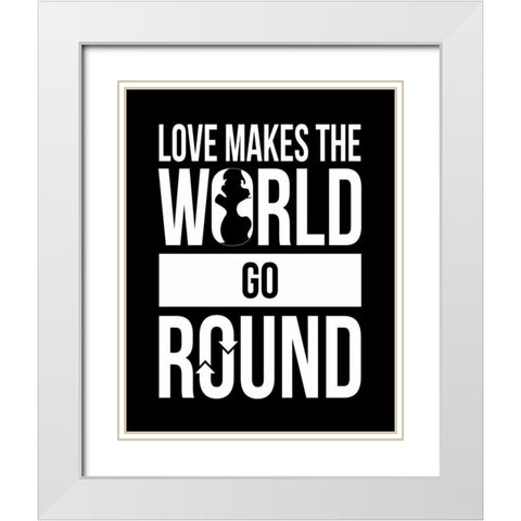 Text C2 White Modern Wood Framed Art Print with Double Matting by Grey, Jace