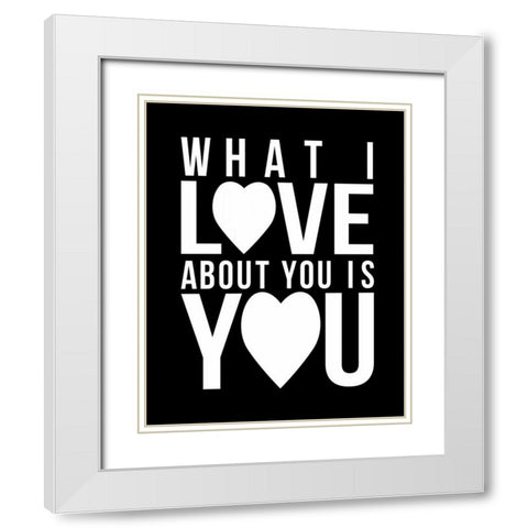 Text D2 White Modern Wood Framed Art Print with Double Matting by Grey, Jace