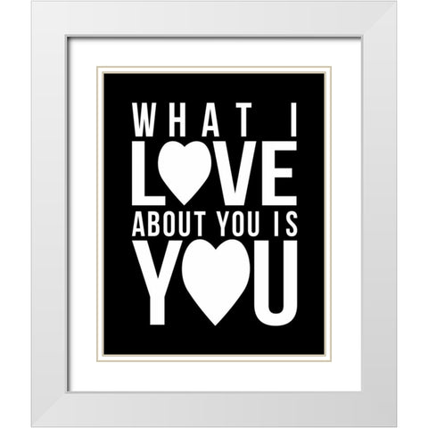Text D2 White Modern Wood Framed Art Print with Double Matting by Grey, Jace