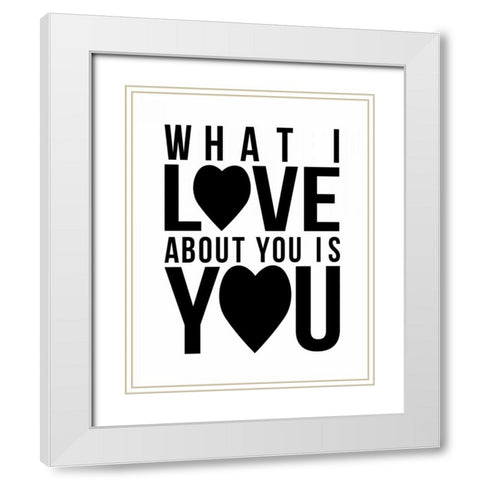 Text D White Modern Wood Framed Art Print with Double Matting by Grey, Jace