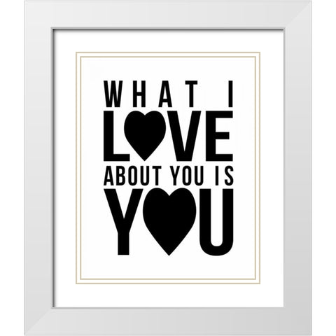 Text D White Modern Wood Framed Art Print with Double Matting by Grey, Jace