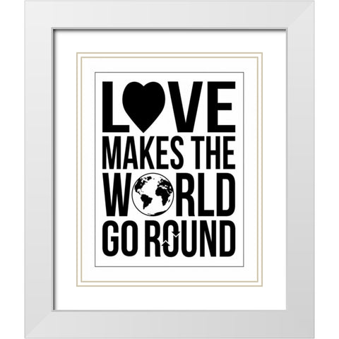 World Go Round 2 White Modern Wood Framed Art Print with Double Matting by Grey, Jace