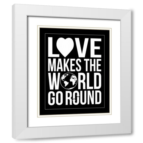 World Go Round White Modern Wood Framed Art Print with Double Matting by Grey, Jace