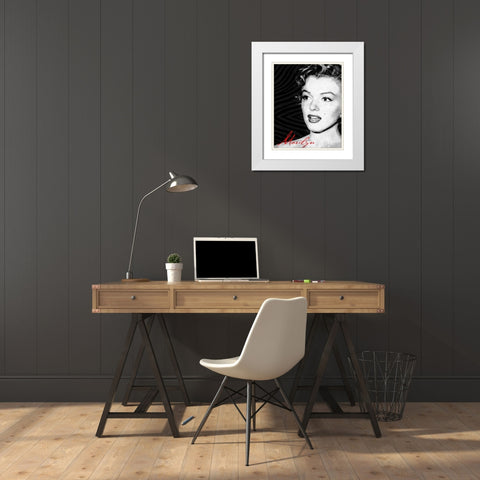 Monroe Text White Modern Wood Framed Art Print with Double Matting by Grey, Jace