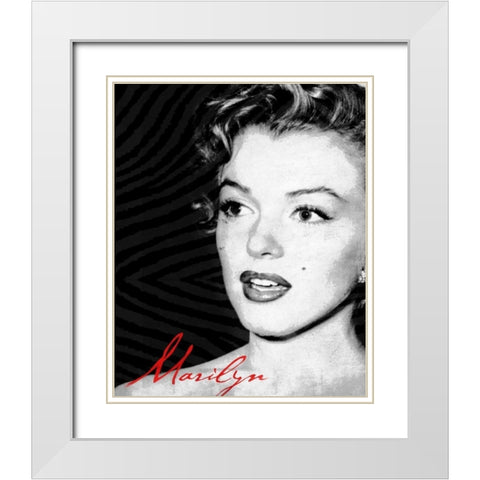 Monroe Text White Modern Wood Framed Art Print with Double Matting by Grey, Jace
