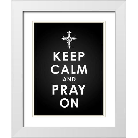 Keep  Calm White Modern Wood Framed Art Print with Double Matting by Grey, Jace