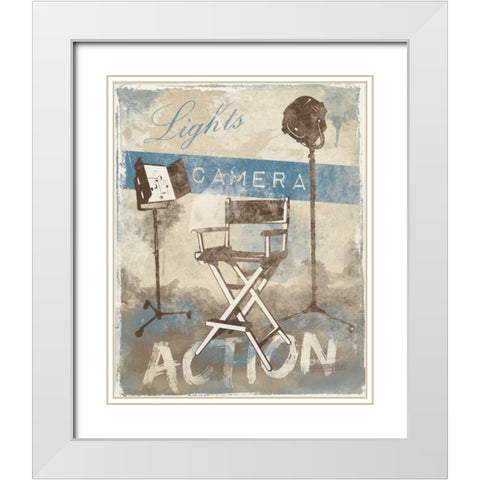 Cinema A3 White Modern Wood Framed Art Print with Double Matting by Grey, Jace
