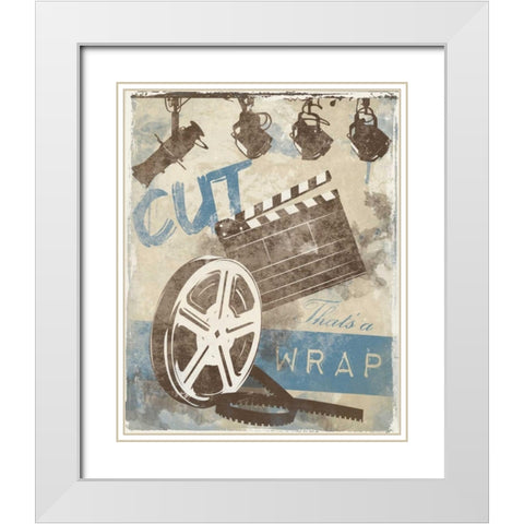 Cinema B3 White Modern Wood Framed Art Print with Double Matting by Grey, Jace