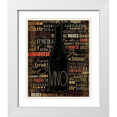 VINO White Modern Wood Framed Art Print with Double Matting by Grey, Jace