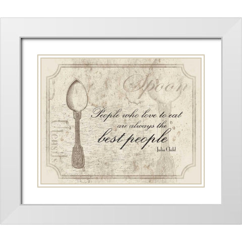 Spoon Quote White Modern Wood Framed Art Print with Double Matting by Grey, Jace