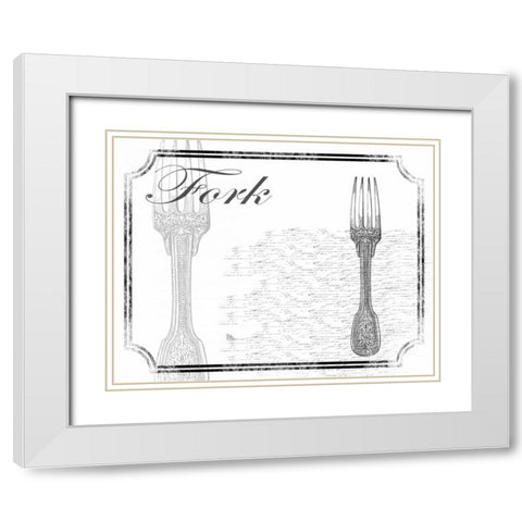 Simple Fork White Modern Wood Framed Art Print with Double Matting by Grey, Jace