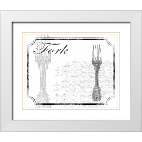 Simple Fork White Modern Wood Framed Art Print with Double Matting by Grey, Jace