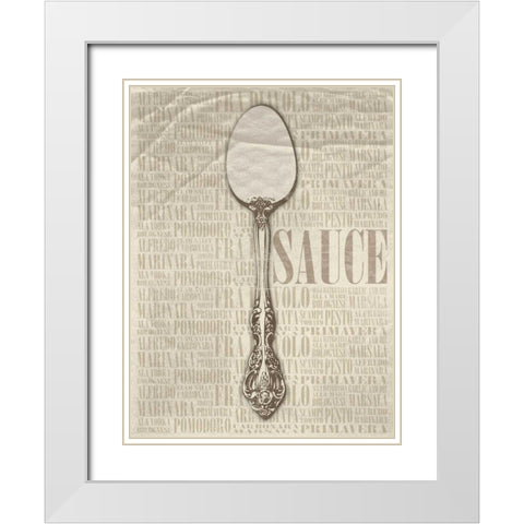 SAUCE Type White Modern Wood Framed Art Print with Double Matting by Grey, Jace