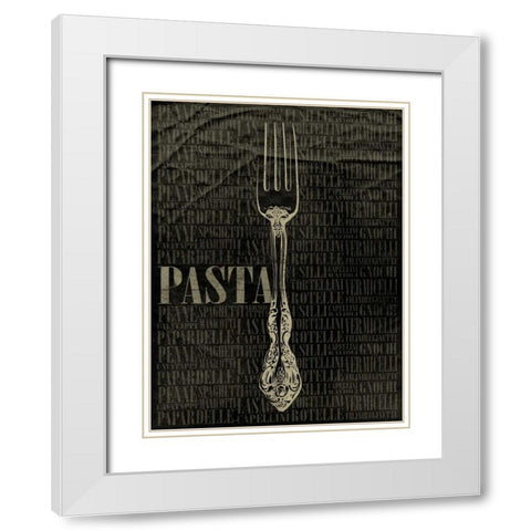 PASTA Type 2 White Modern Wood Framed Art Print with Double Matting by Grey, Jace