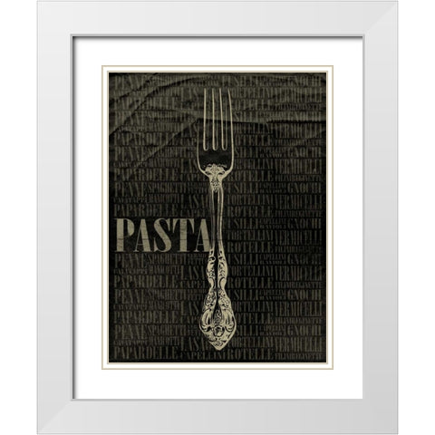 PASTA Type 2 White Modern Wood Framed Art Print with Double Matting by Grey, Jace
