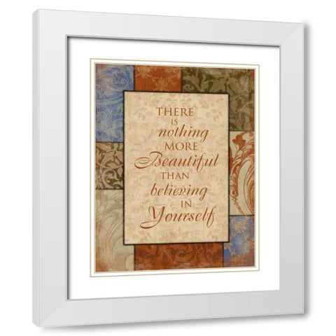 Believe In Yourself White Modern Wood Framed Art Print with Double Matting by Grey, Jace