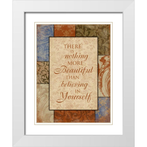 Believe In Yourself White Modern Wood Framed Art Print with Double Matting by Grey, Jace
