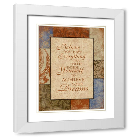 Achieve Your Dreams White Modern Wood Framed Art Print with Double Matting by Grey, Jace