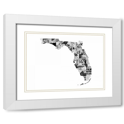 Florida White Modern Wood Framed Art Print with Double Matting by Grey, Jace