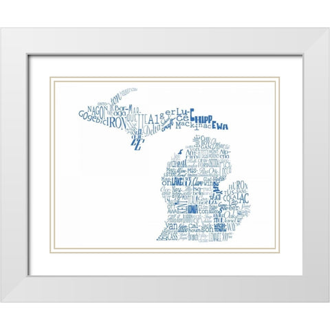Michigan 2 White Modern Wood Framed Art Print with Double Matting by Grey, Jace