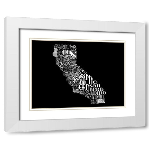 Cali 3 White Modern Wood Framed Art Print with Double Matting by Grey, Jace