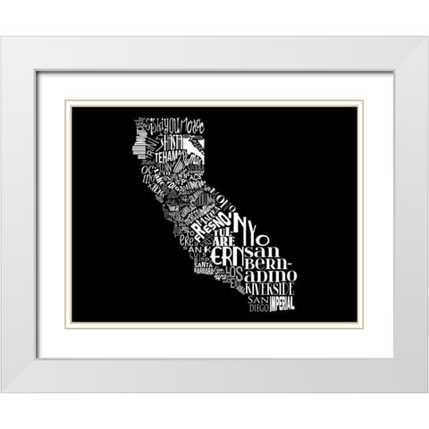 Cali 3 White Modern Wood Framed Art Print with Double Matting by Grey, Jace