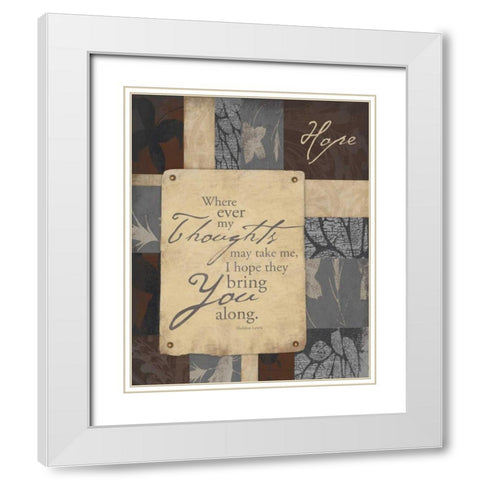 Hope 2 White Modern Wood Framed Art Print with Double Matting by Grey, Jace