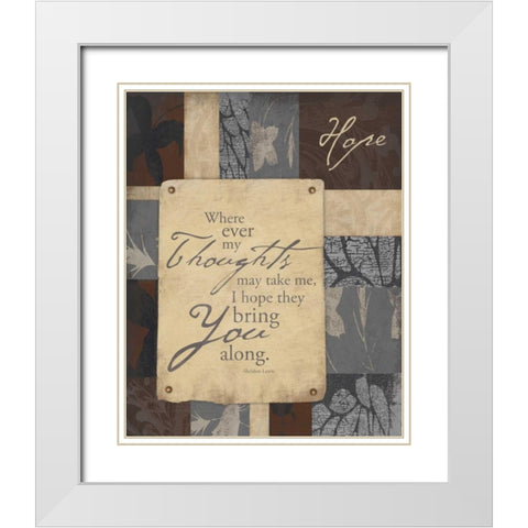 Hope 2 White Modern Wood Framed Art Print with Double Matting by Grey, Jace