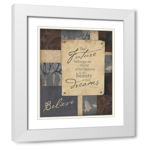 Believe White Modern Wood Framed Art Print with Double Matting by Grey, Jace