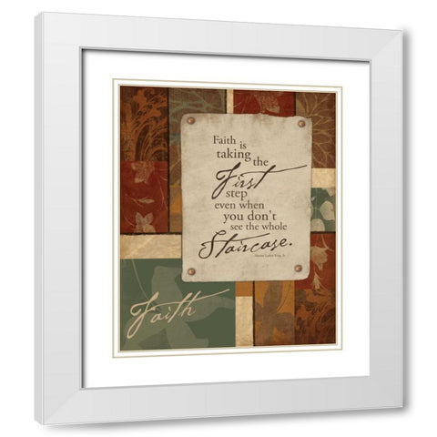 Faith White Modern Wood Framed Art Print with Double Matting by Grey, Jace