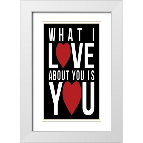 Love You White Modern Wood Framed Art Print with Double Matting by Grey, Jace