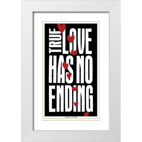 True Love White Modern Wood Framed Art Print with Double Matting by Grey, Jace